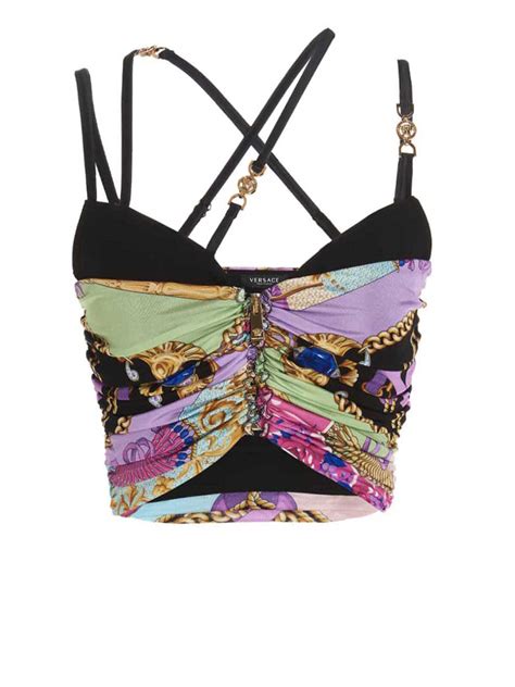 Versace Ventagli Silk Twill Bralette 